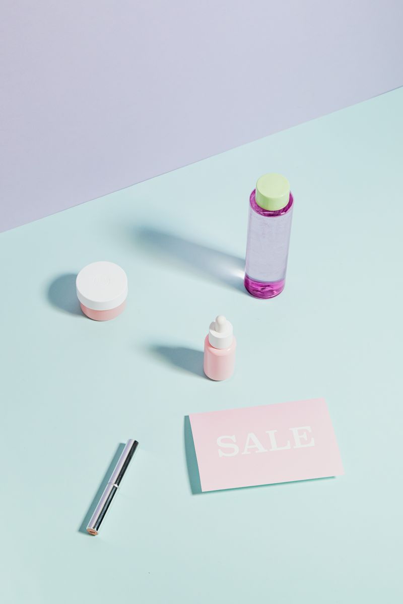Pastel skincare products